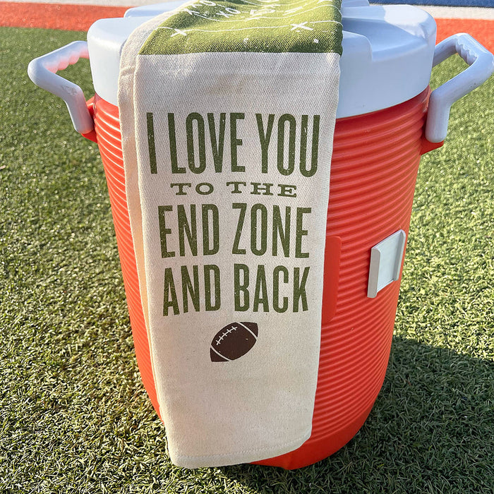 Southern Fried Designs I Love You To The End Zone Kitchen Towel