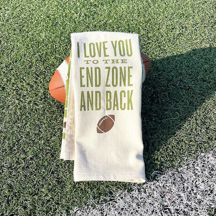 Southern Fried Designs I Love You To The End Zone Kitchen Towel