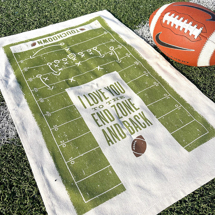 Southern Fried Designs I Love You To The End Zone Kitchen Towel