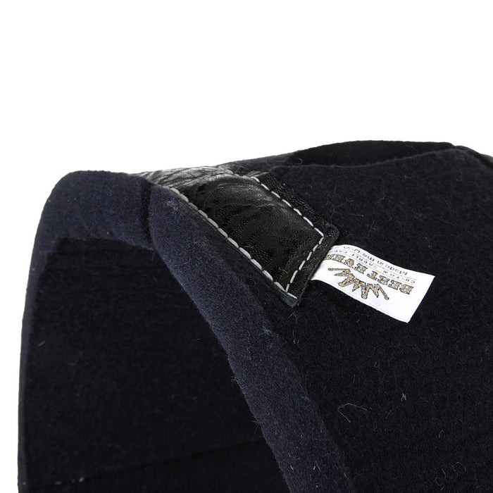 Best Ever Pads 1in Black Kush Saddle Pad with Elephant Wear Leathers and Silver Crown