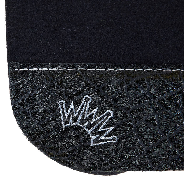 Best Ever Pads 1in Black Kush Saddle Pad with Elephant Wear Leathers and Silver Crown