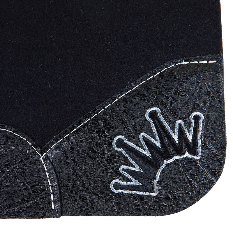 Best Ever Pads 1in Black Kush Saddle Pad with Elephant Wear Leathers and Silver Crown