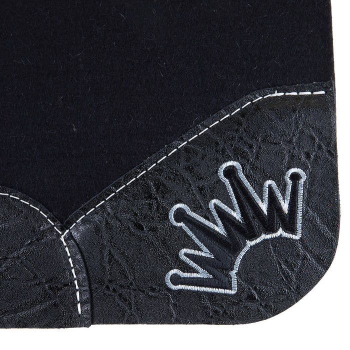 Best Ever Pads 1in Black Kush Saddle Pad with Elephant Wear Leathers and Silver Crown