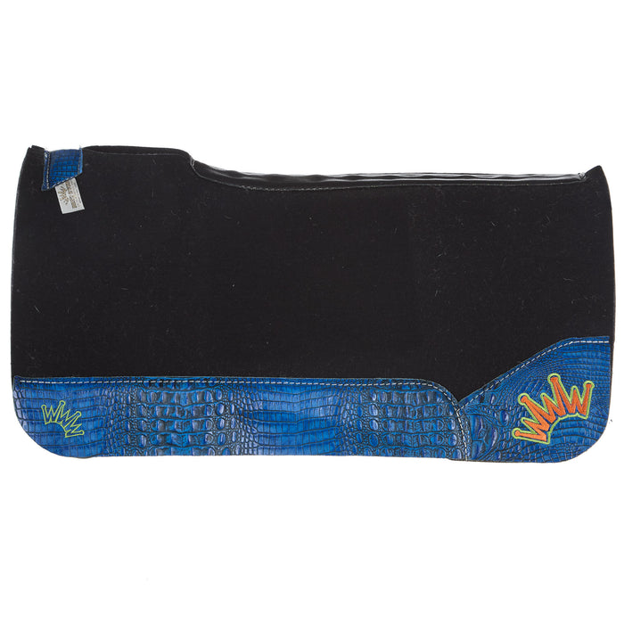 Best Ever Pads Kush Blue Gator Dark Orange Crown Saddle Pad