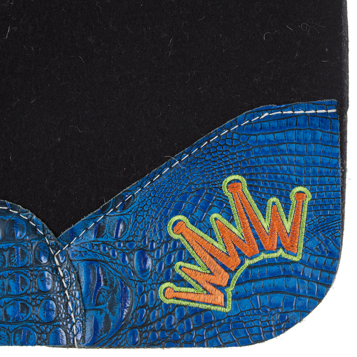 Best Ever Pads Kush Blue Gator Dark Orange Crown Saddle Pad
