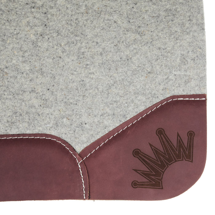 Best Ever Pads Kush 1 Inch Felt Saddle Pad with Burgundy Oiled Wear Leathers