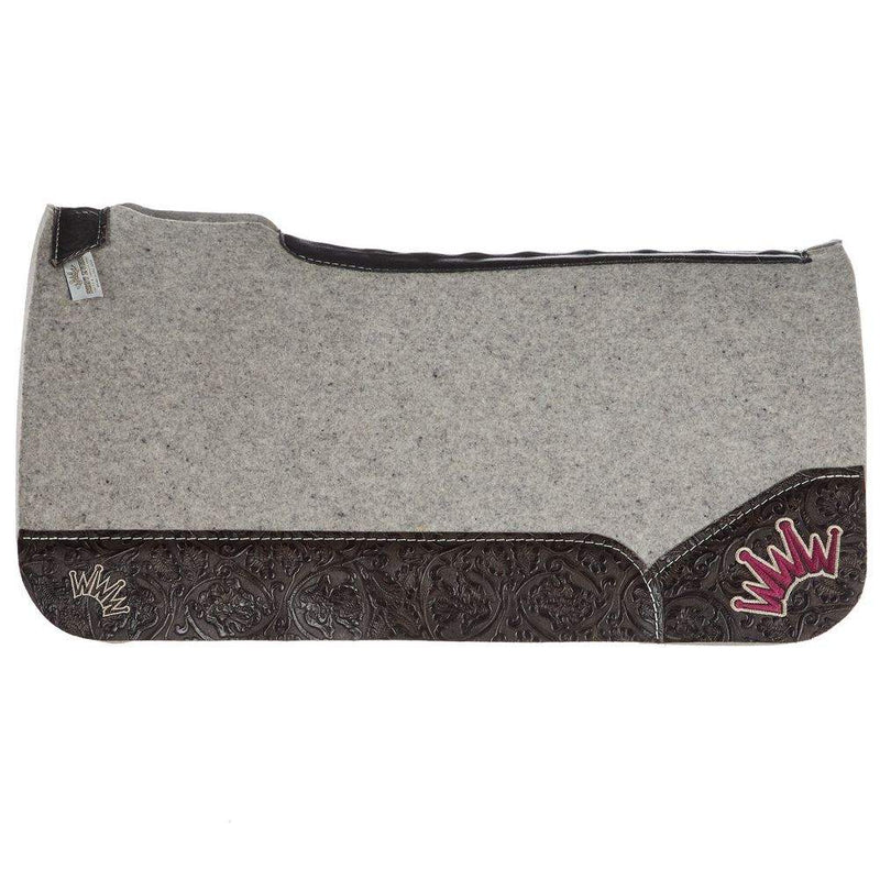 Best Ever Pads Kush Chocolate Floral Burgundy Felt Saddle Pad