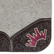 Best Ever Pads Kush Chocolate Floral Burgundy Felt Saddle Pad