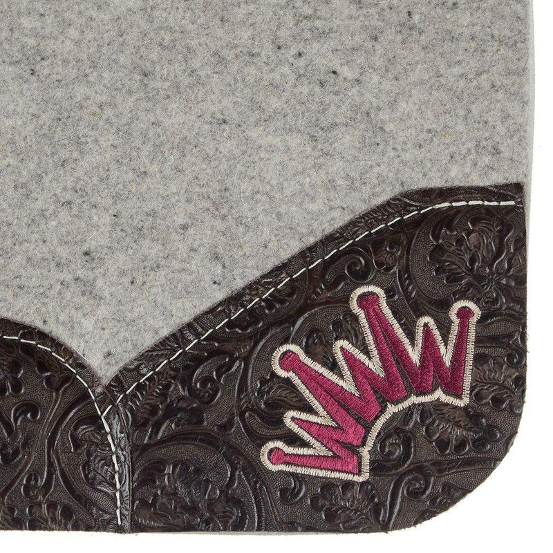 Best Ever Pads Kush Chocolate Floral Burgundy Felt Saddle Pad