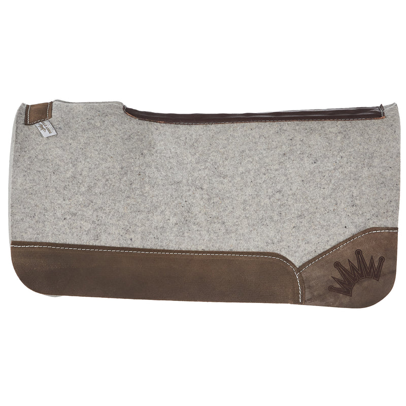 Best Ever Pads 1 Inch Kush Grey Felt Saddle Pad with Chocolate Roughout Wear Leathers