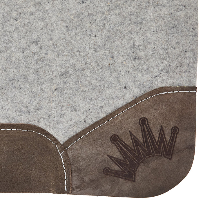 Best Ever Pads 1 Inch Kush Grey Felt Saddle Pad with Chocolate Roughout Wear Leathers