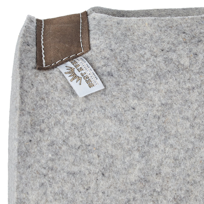 Best Ever Pads 1 Inch Kush Grey Felt Saddle Pad with Chocolate Roughout Wear Leathers