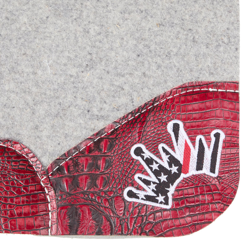 Best Ever Pads Kush 1in Felt Saddle Pad with Red Black Gator Wear Leathers