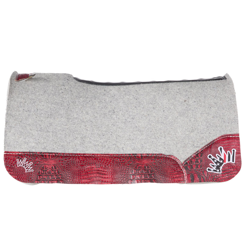 Best Ever Pads Kush 1in Felt Saddle Pad with Red Black Gator Wear Leathers