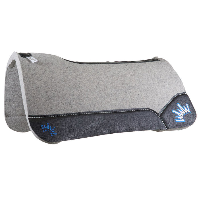 Best Ever Pads 1in Gray Kush Saddle Pad with Royal Blue Crown