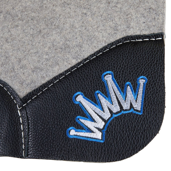 Best Ever Pads 1in Gray Kush Saddle Pad with Royal Blue Crown