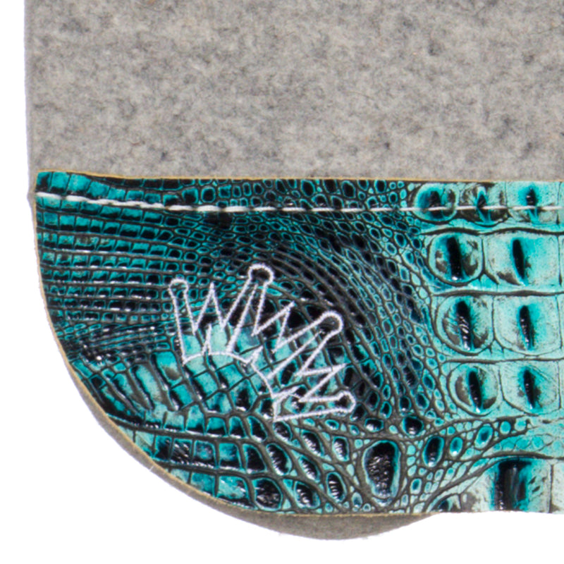 Best Ever Pads Kush 1 Inch Felt Saddle Pad with Turquoise Crocodile Wear Leathers
