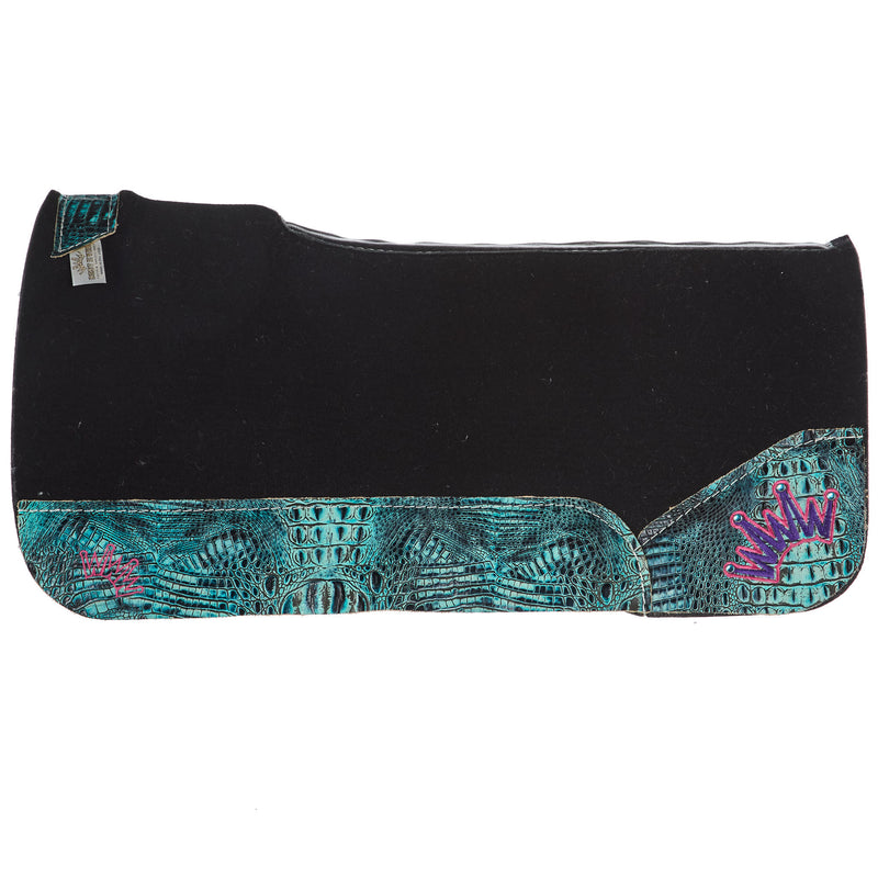 Best Ever Pads Kush Turquoise Gator with Crystals Black Felt Pad