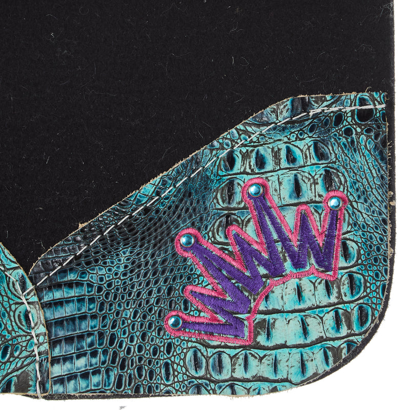 Best Ever Pads Kush Turquoise Gator with Crystals Black Felt Pad