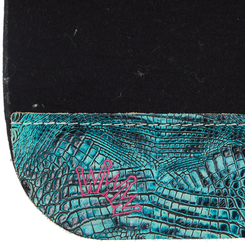 Best Ever Pads Kush Turquoise Gator with Crystals Black Felt Pad