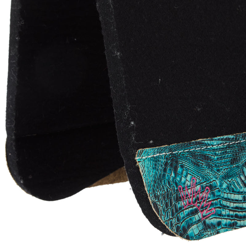 Best Ever Pads Kush Turquoise Gator with Crystals Black Felt Pad
