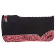 Best Ever Pads Kush Pink Floral Black Felt Saddle Pad