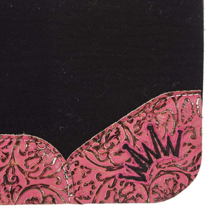 Best Ever Pads Kush Pink Floral Black Felt Saddle Pad