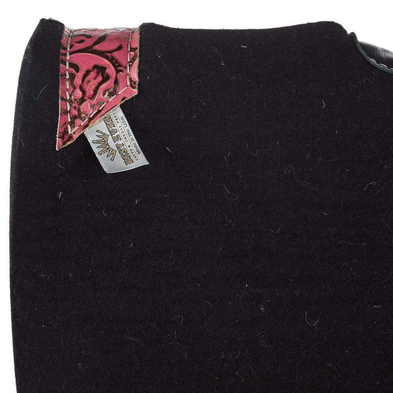 Best Ever Pads Kush Pink Floral Black Felt Saddle Pad