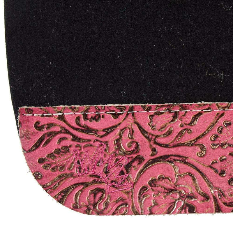Best Ever Pads Kush Pink Floral Black Felt Saddle Pad
