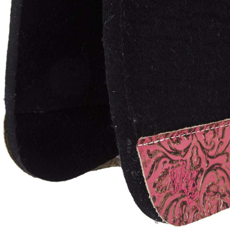 Best Ever Pads Kush Pink Floral Black Felt Saddle Pad