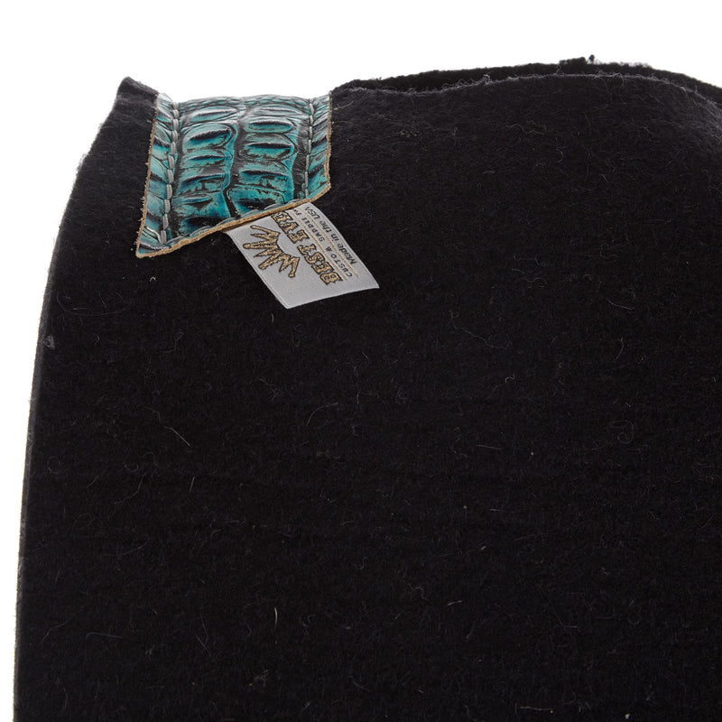 Best Ever Pads Kush Turquoise Croc Black Felt Saddle Pad 3/4x30x30