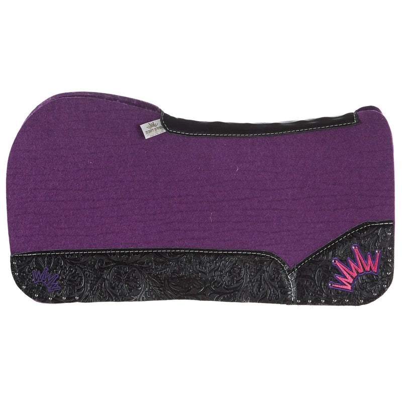 Best Ever Pads Kush Black Floral Purple Felt Wither Relief Saddle Pad