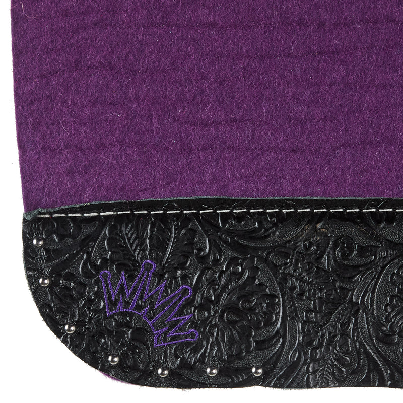 Best Ever Pads Kush Black Floral Purple Felt Wither Relief Saddle Pad