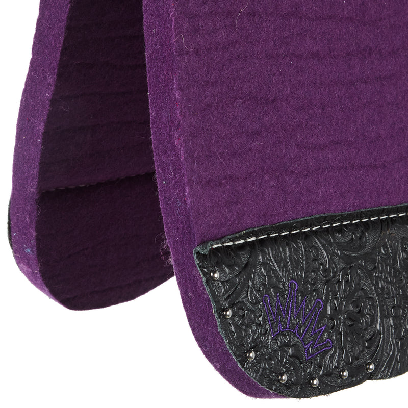 Best Ever Pads Kush Black Floral Purple Felt Wither Relief Saddle Pad