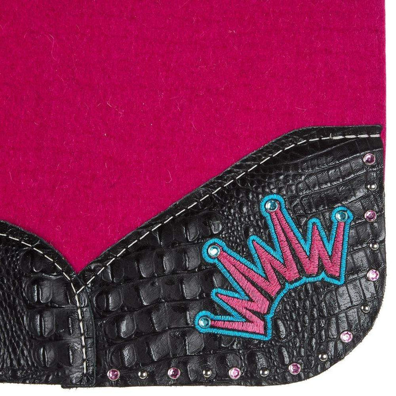 Best Ever Pads Kush Black Gator Hot Pink Felt Wither Relief Saddle Pad