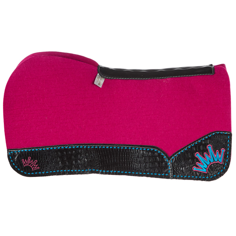 Best Ever Pads Kush Buckstitch Hot Pink Wither Relief Felt Saddle Pad