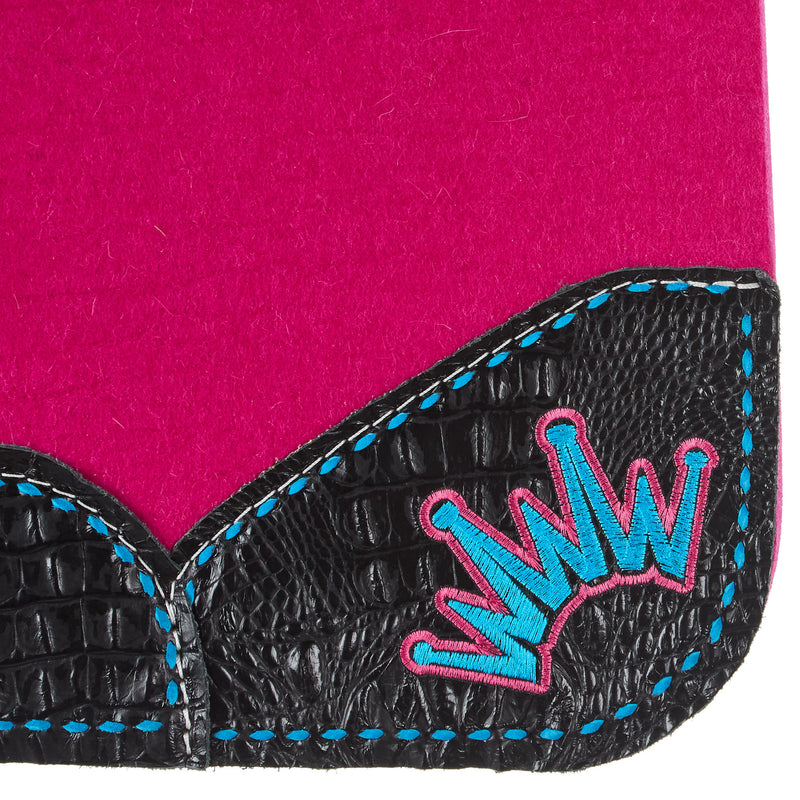Best Ever Pads Kush Buckstitch Hot Pink Wither Relief Felt Saddle Pad