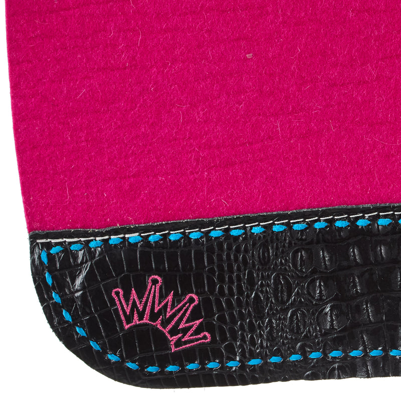 Best Ever Pads Kush Buckstitch Hot Pink Wither Relief Felt Saddle Pad