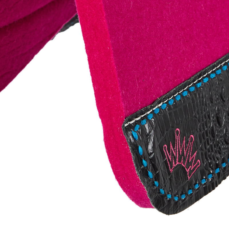 Best Ever Pads Kush Buckstitch Hot Pink Wither Relief Felt Saddle Pad