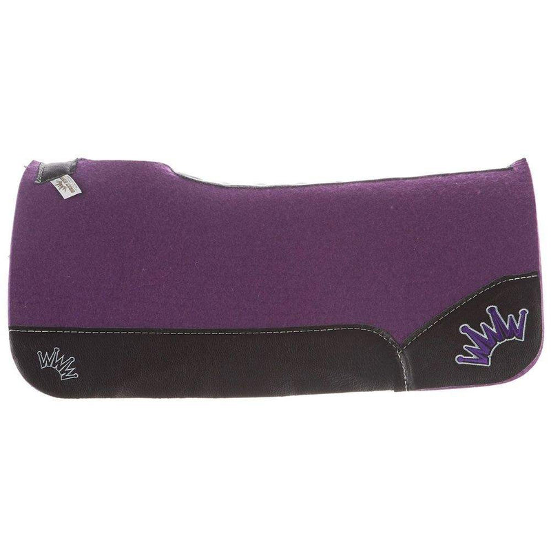 Best Ever Pads Kush 3/4 Inch Purple Felt Saddle Pad with Black Wear Leathers