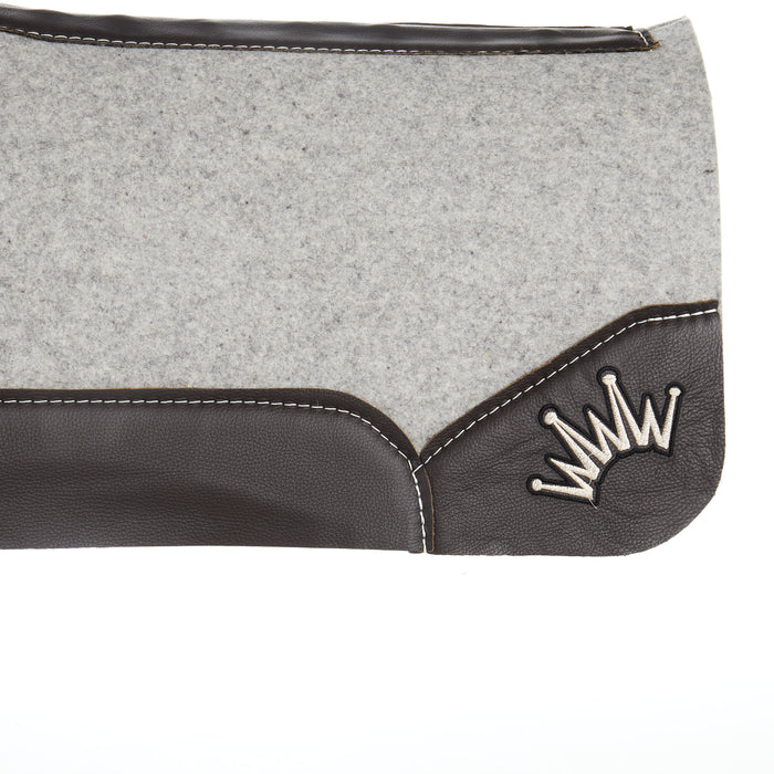 Best Ever Pads Kush 3/4 Inch Felt Saddle Pad with Brown Wear Leathers