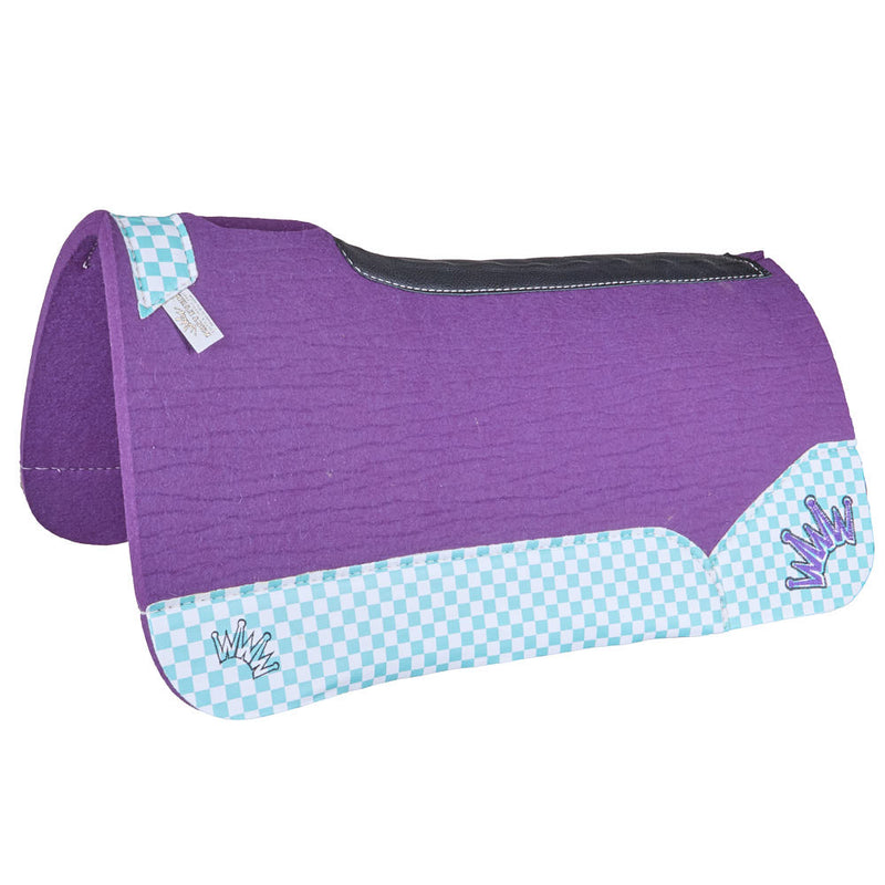 Best Ever Pads 3/4in. Kush Checkered Purple Felt Saddle Pad