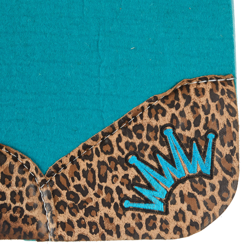 Best Ever Pads Kush Turquoise Leopard Wither Relief Saddle Pad