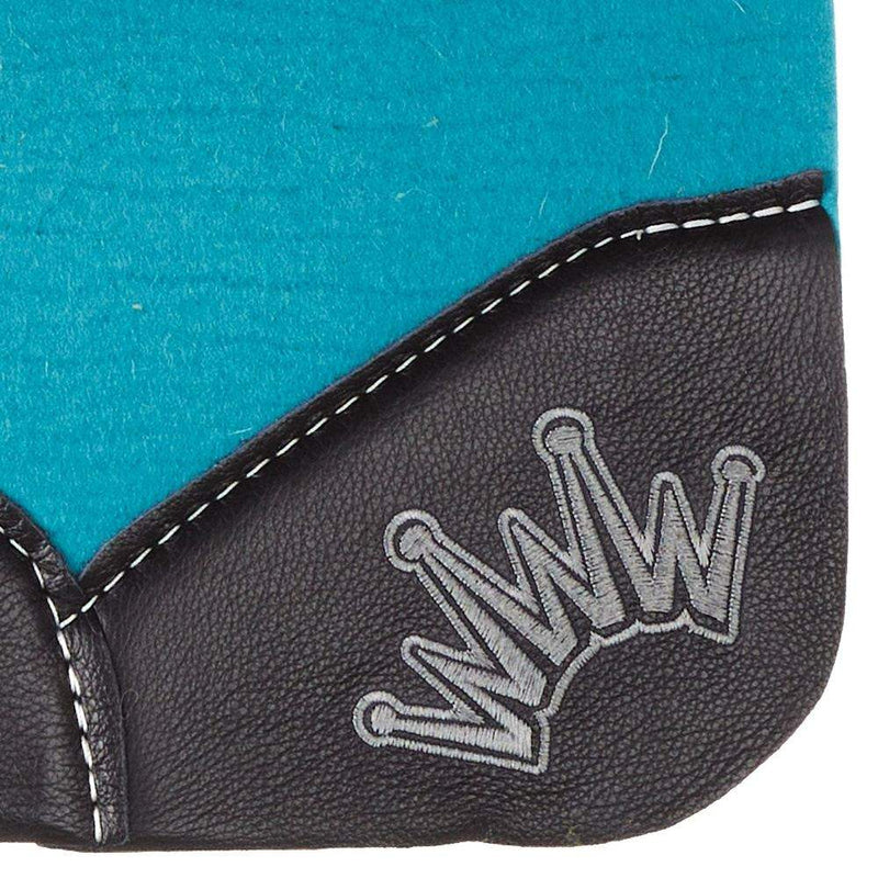 Best Ever Pads Kush 3/4 Inch Turquoise Felt Saddle Pad with Black Wear Leathers