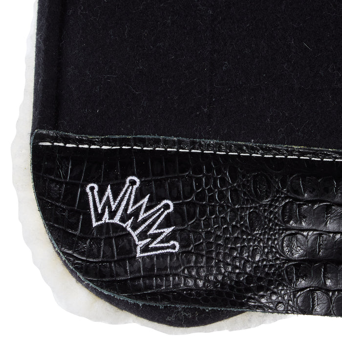 Best Ever Pads Kush Fleesar Black Felt 1in Saddle Pad with Black Gator Leathers