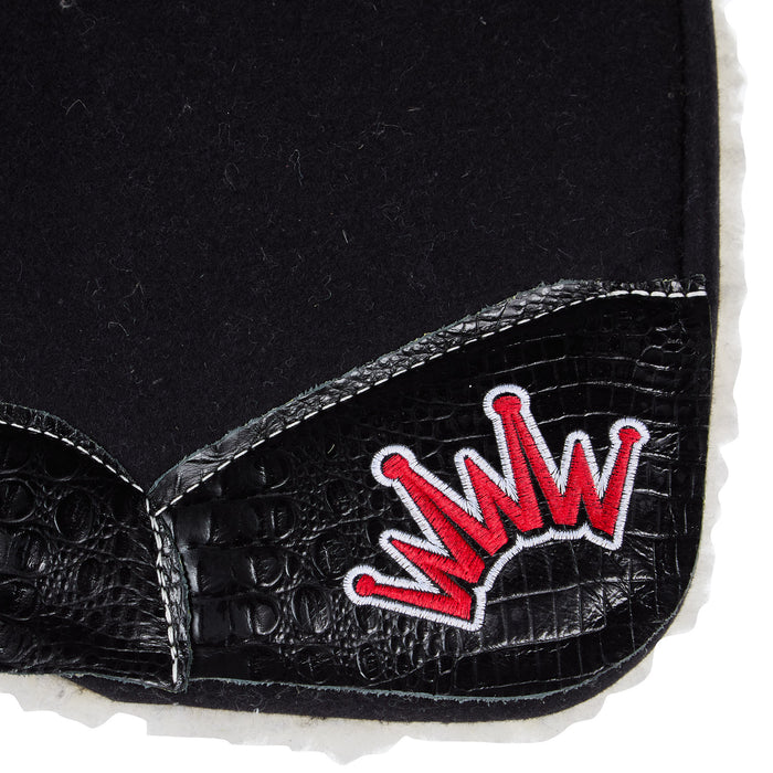 Best Ever Pads Kush Fleesar Black Felt 1in Saddle Pad with Black Gator Leathers