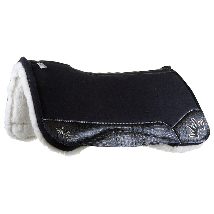 Best Ever Pads 1in Black Kush Saddle Pad with Fleece Bottom and Croc Wear Leathers