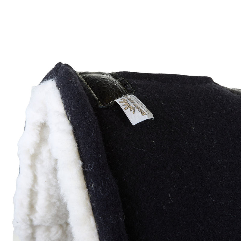 Best Ever Pads 1in Black Kush Saddle Pad with Fleece Bottom and Croc Wear Leathers