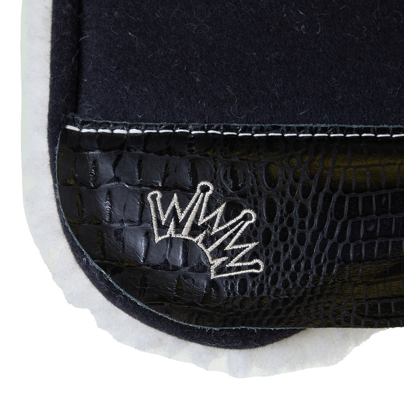 Best Ever Pads 1in Black Kush Saddle Pad with Fleece Bottom and Croc Wear Leathers