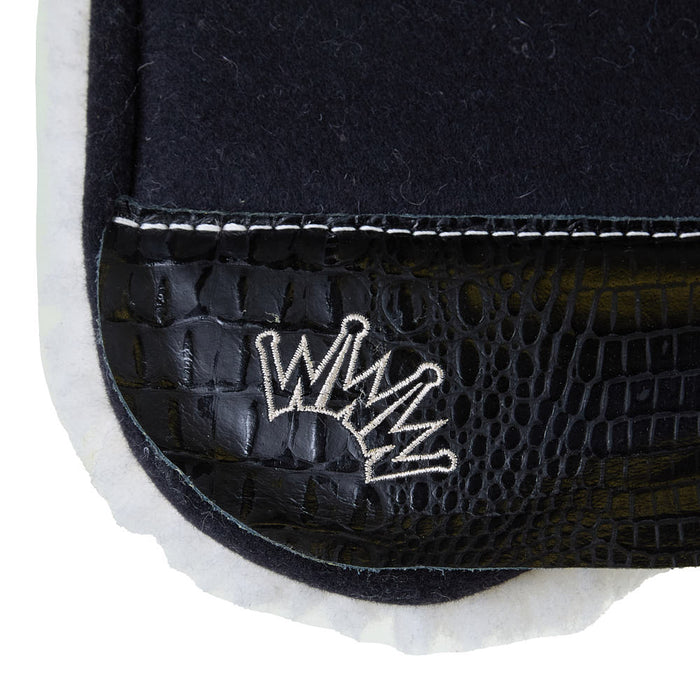 Best Ever Pads 1in Black Kush Saddle Pad with Fleece Bottom and Croc Wear Leathers